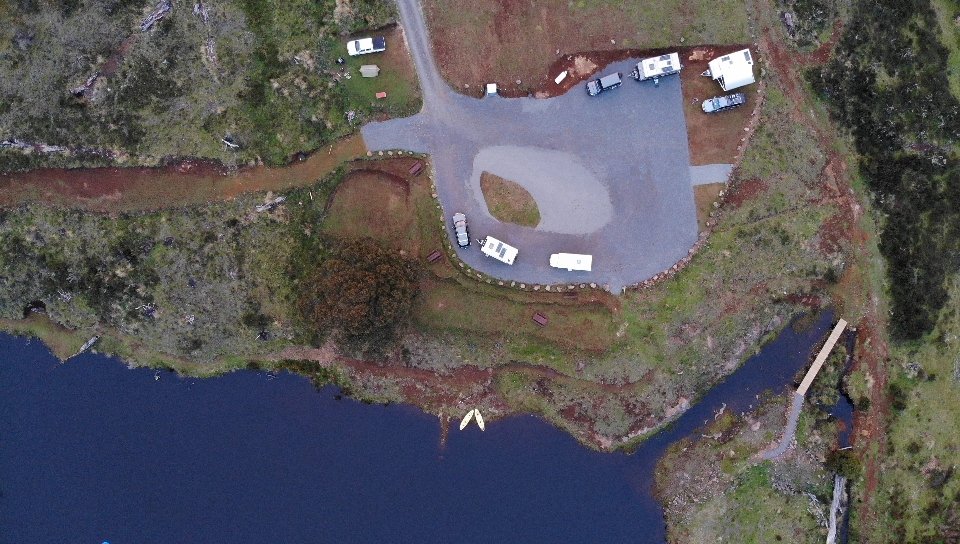 Camping area viewed from drone.