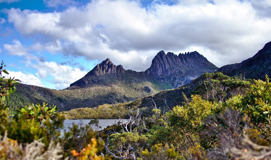 The Boat Shed Cradle Mountain Tasmania. A look across the water to the famous boat shed locate on dove lake at the foot of Cradle mountain.