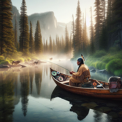 Native American Fishing.